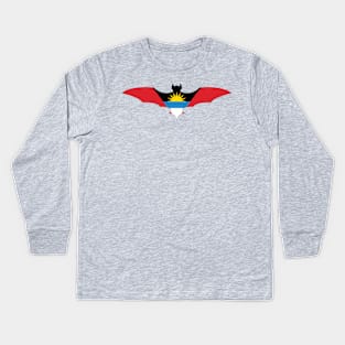 Antigua and Barbuda Bat Flag Kids Long Sleeve T-Shirt